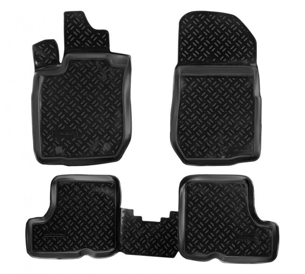 Ковры для Renault Sandero I /Sandero Stepway (09-14), 4 шт., (крепеж), выс. борт, ТЭП, черн.
