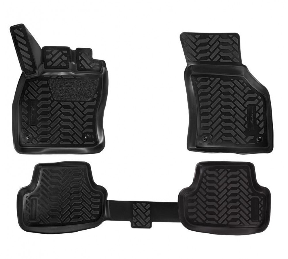 Ковры для VW Golf VII (12-), 4 шт., выс. борт, 3D с подпятником, ТЭП, черн.
