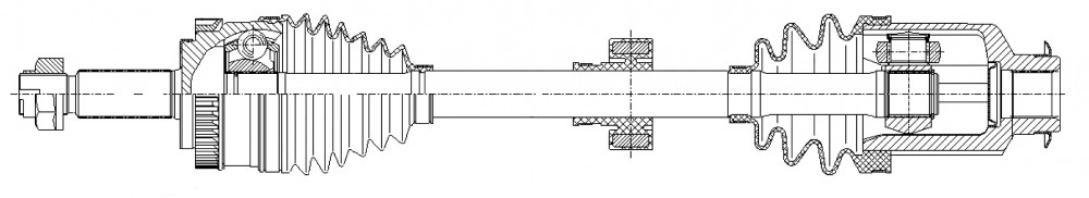 Привод передний правый для автомобилей Hyundai iX35 (10-) 2.0i AT/MT 4WD