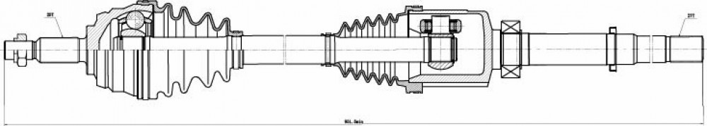 Привод передний правый для автомобилей Renault Duster (19-) 1.3TCe CVT 4WD
