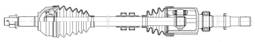 Привод передний правый для автомобилей Nissan Qashqai J10 (06-)/X-Trail T31 (07-) 2.0i CVT 4WD