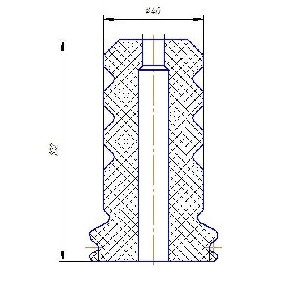 Ремонтный комплект амортизатора (универсальный комплект d10/h102) (кожух 1 шт. + отбойник 1 шт.) PUR полиуретан