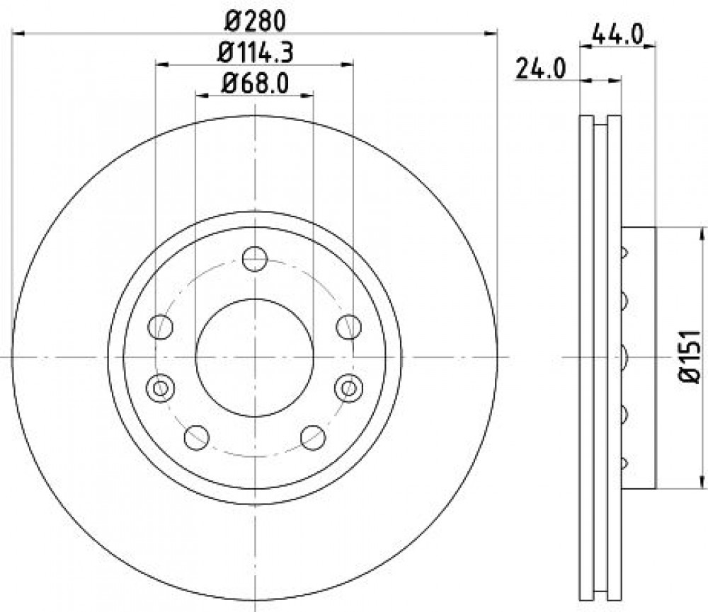 Комплект тормозных дисков для автомобилей Renault Duster (10-) / Arkana (19-) d=280