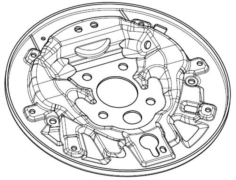 Кожух заднего левого тормозного барабана для автомобилей Skoda Octavia (96-) / Octavia A4 (04-) (опорный щит)