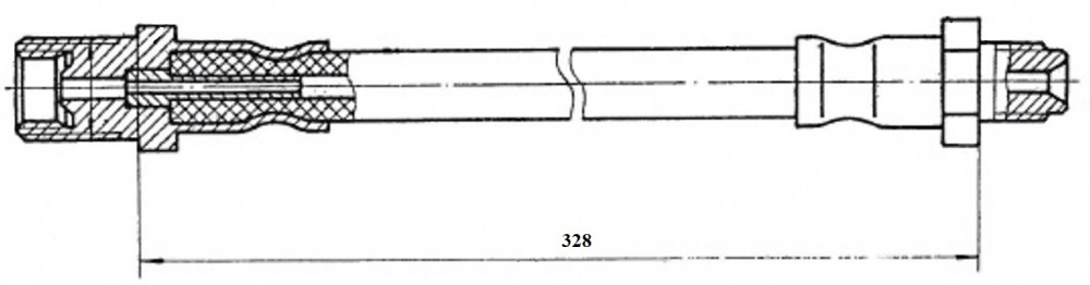 Шланг тормозной для автомобилей ГАЗ 13/24/сцепления ГАЗ 4301/53 передний левый/правый L=328мм