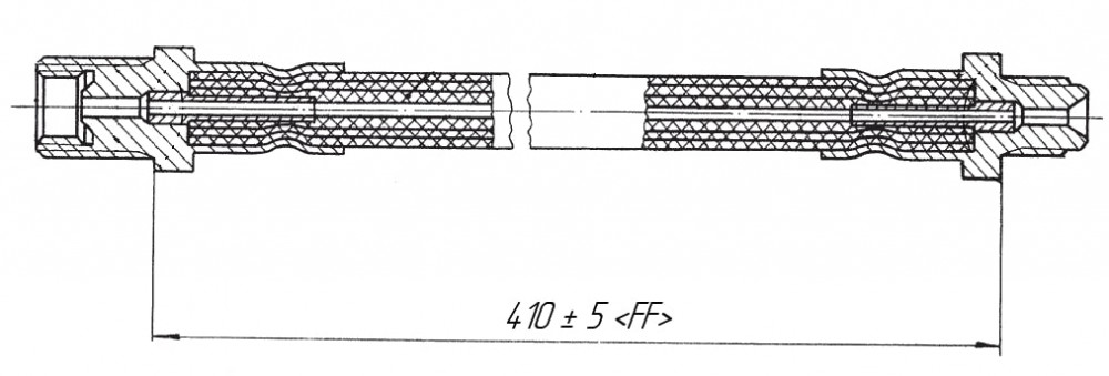 Шланг тормозной для автомобилей УРАЛ 375 / 4320 / 5557 / 5323 передний L=410мм (короткий)