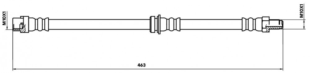 Шланг тормозной для автомобилей BMW X6 E71 (08-) / F16 (14-) / X5 E70 (07-) / F15 (13-) задний левый / правый внешний L=463мм