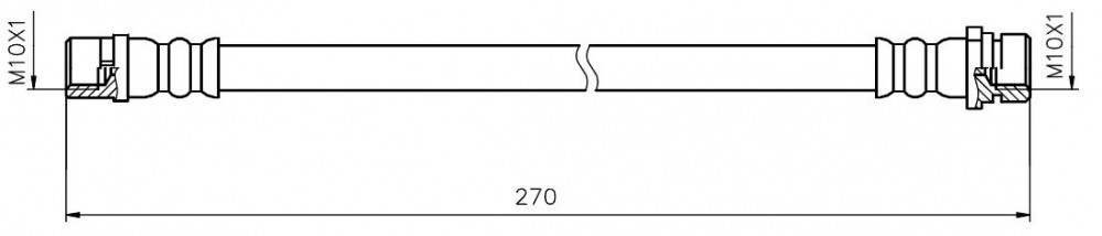 Шланг тормозной для автомобилей BMW X6 E71 (08-) / F16 (14-) / X5 E70 (07-) / F15 (13-) задний правый внутренний L=270мм