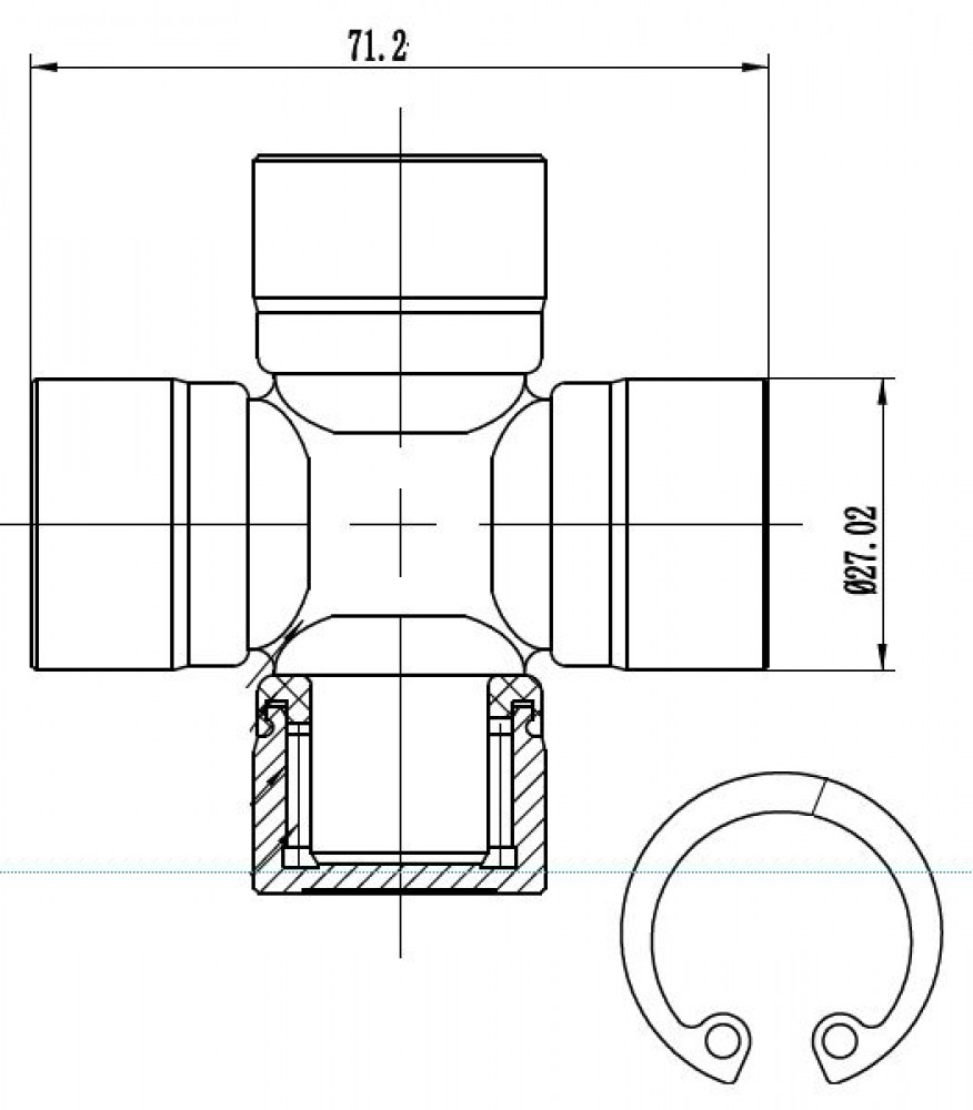Крестовина для автомобилей Nissan Navara (05-) (27,02x71,2)