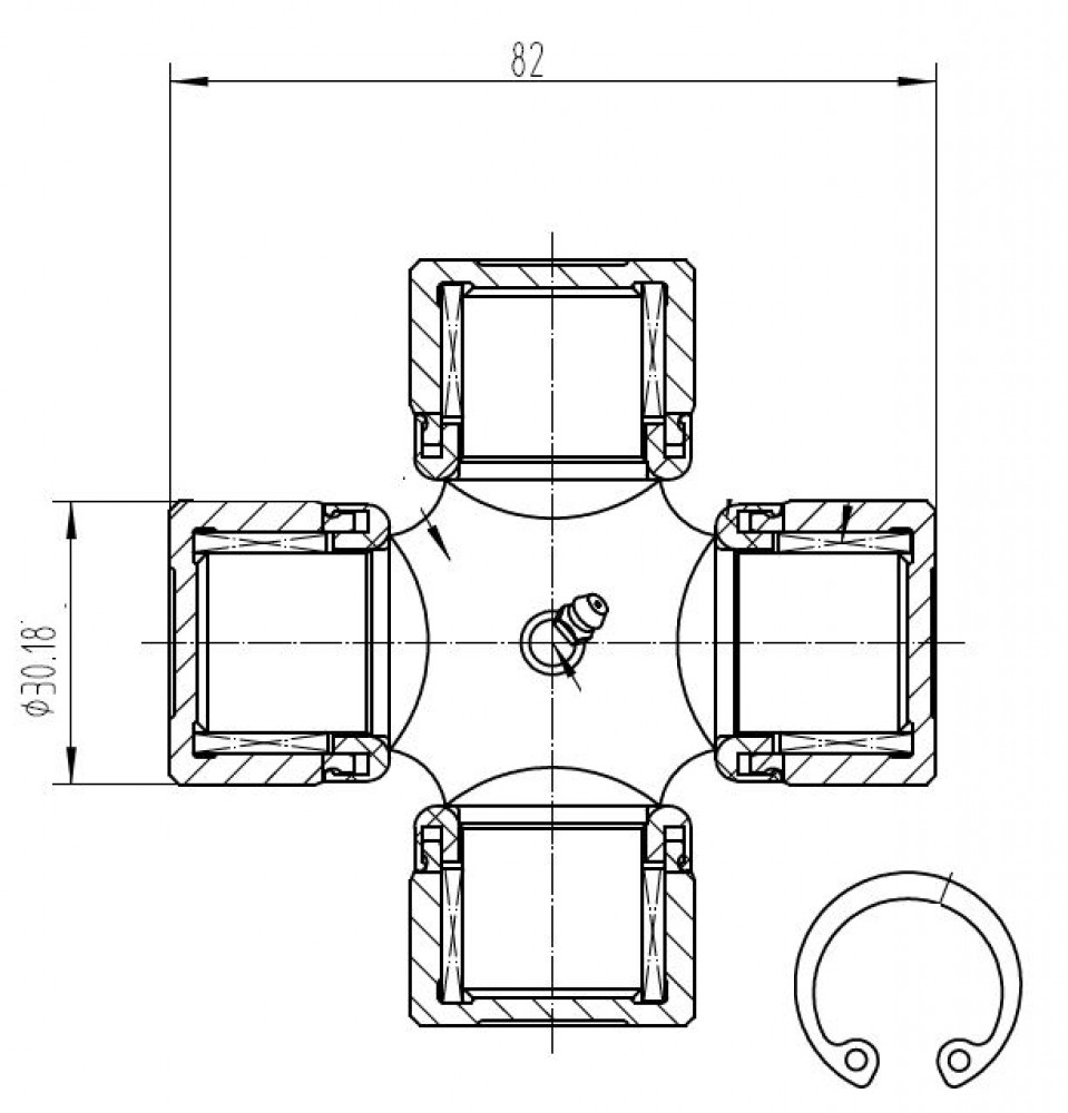 Крестовина для автомобилей Iveco Daily I (78-)/Daily II (89-) (30.18x82)