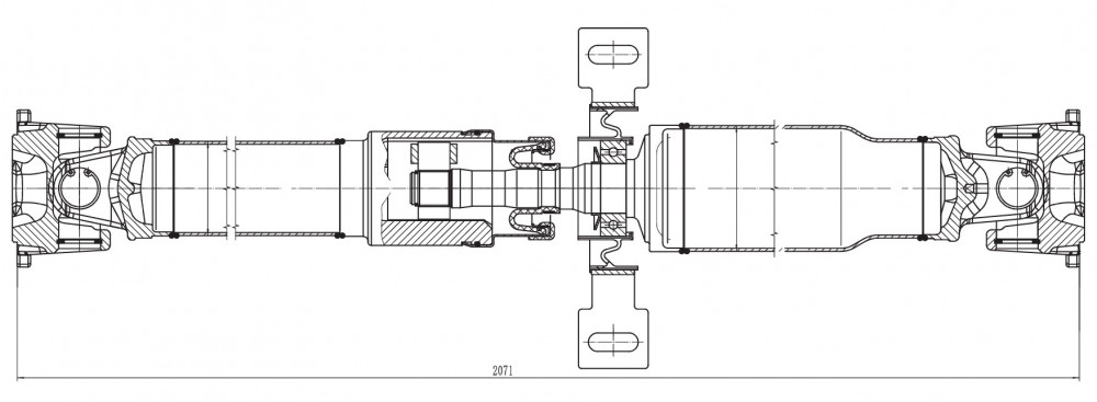 Карданный вал в сборе для автомобилей Renault Duster (10-)/Kaptur (16-)/Nissan Terrano (14-) (с усиленной крестовиной 64x25) задний