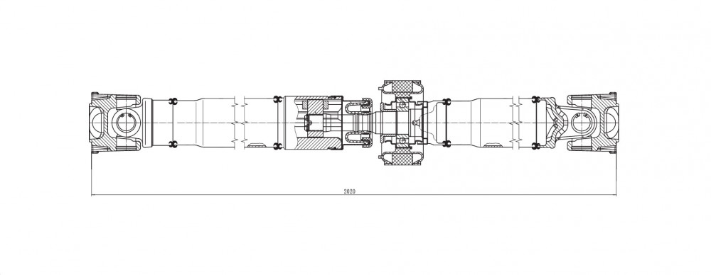 Карданный вал в сборе для автомобилей Nissan X-Trail T30 (01-) 2.0i/2.5i (4x4) задний