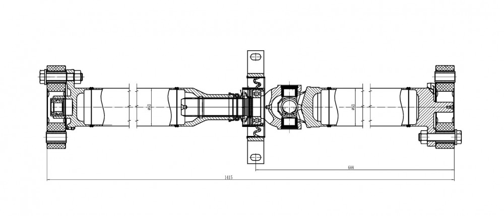 Карданный вал в сборе для автомобилей BMW 1 F20/21 (11-) (АКПП) задний