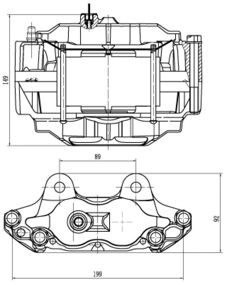 Суппорт тормозной для автомобилей Toyota Land Cruiser 80 (89-)/Hilux (89-)/(97-) передний левый d=43мм