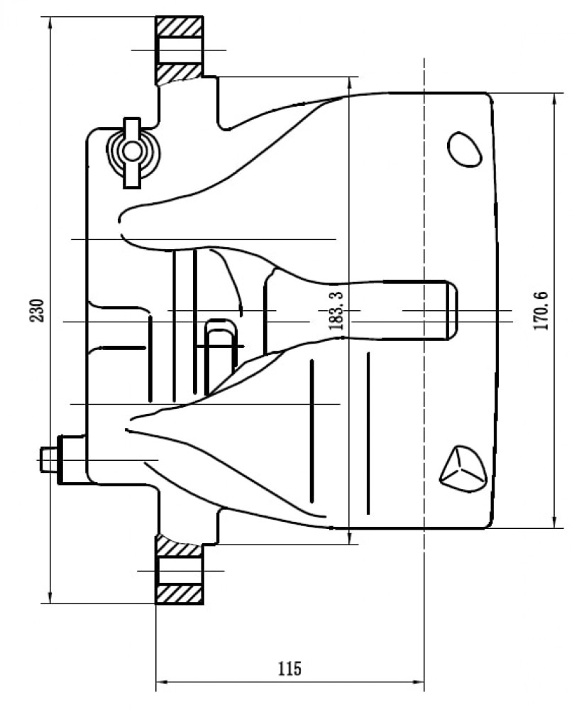 Суппорт тормозной для автомобилей Mercedes Sprinter (06-)/Classic (13-) задний левый d=48мм