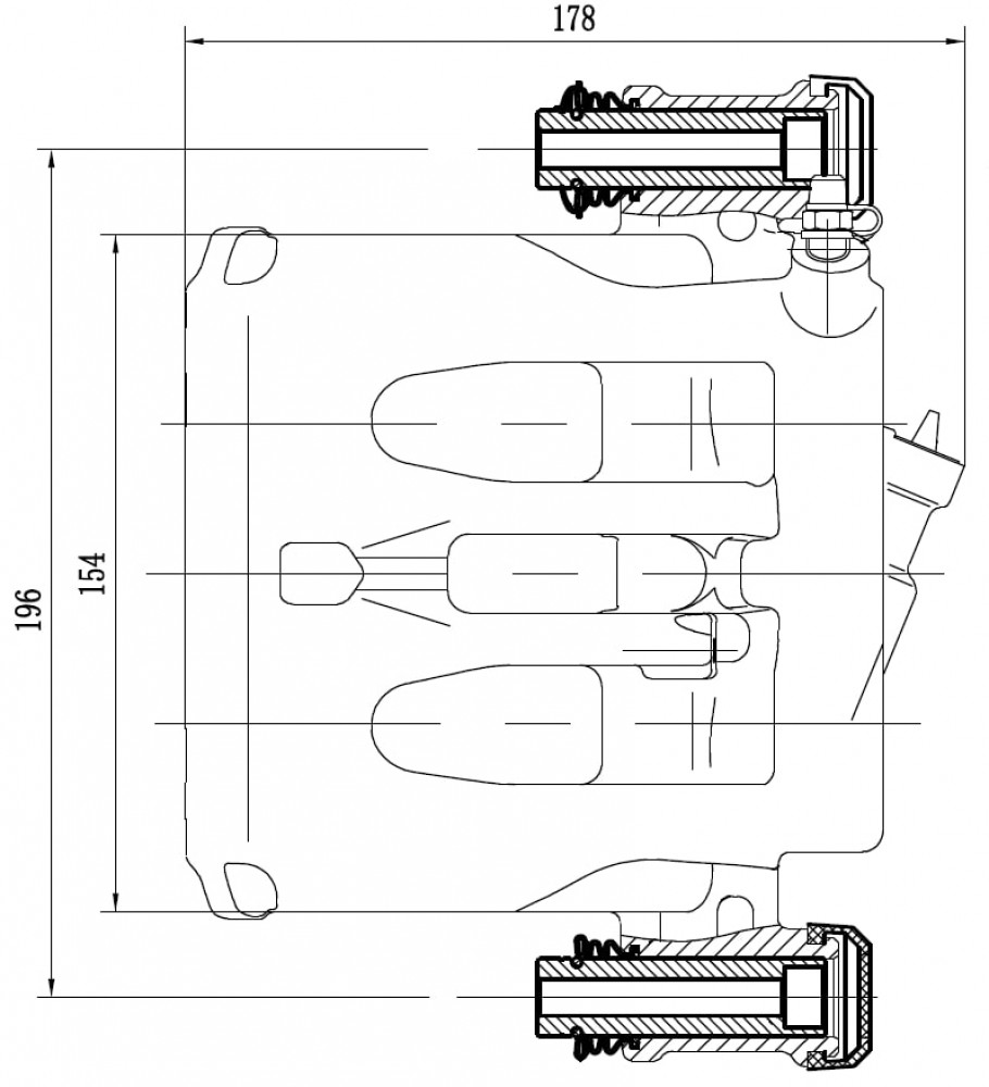 Суппорт тормозной для автомобилей Mercedes V W447 (14-) передний левый d=48мм