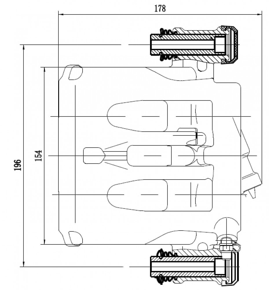 Суппорт тормозной для автомобилей Mercedes V W447 (14-) передний правый d=48мм
