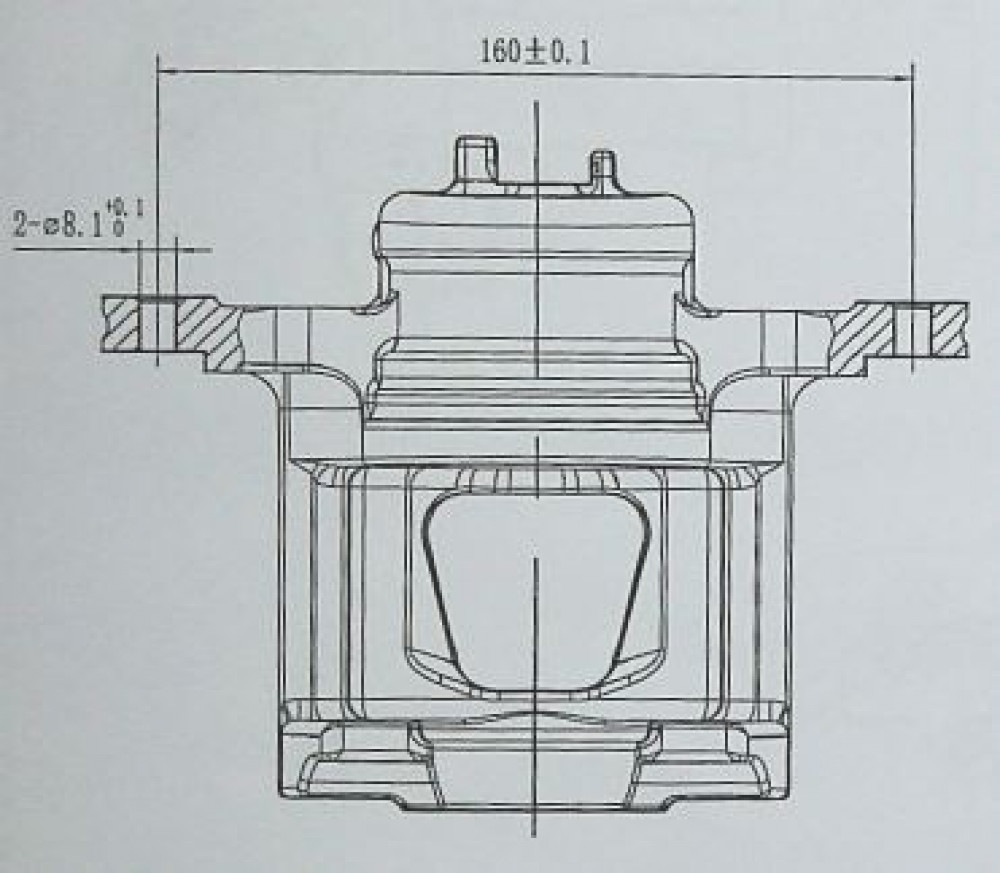 Суппорт тормозной для автомобилей Chevrolet Aveo T200 (02-)/T250 (06-)/T255 (08-) передний левый d=52мм