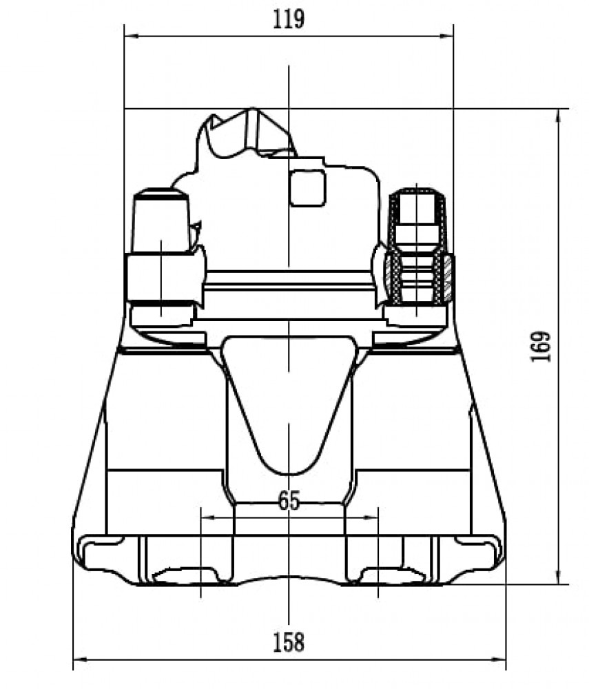 Суппорт тормозной для автомобилей Skoda Octavia (96-)/VW Golf IV (97-) передний левый d=54мм