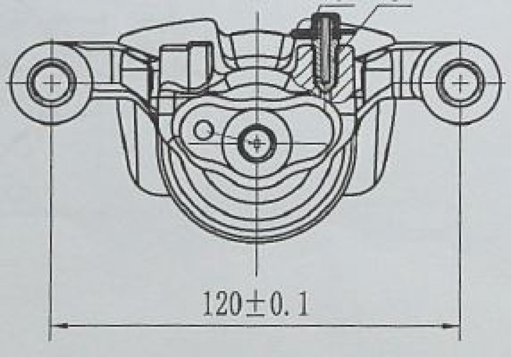 Суппорт тормозной для автомобилей Nissan Qashqai (06-)/Juke (10-)/Tiida (15-) задний левый d=35мм
