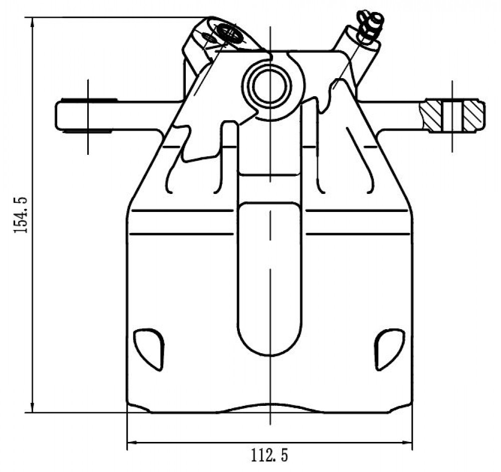 Суппорт тормозной для автомобилей Nissan Micra K12 (02-)/Note (06-) передний левый d=54мм