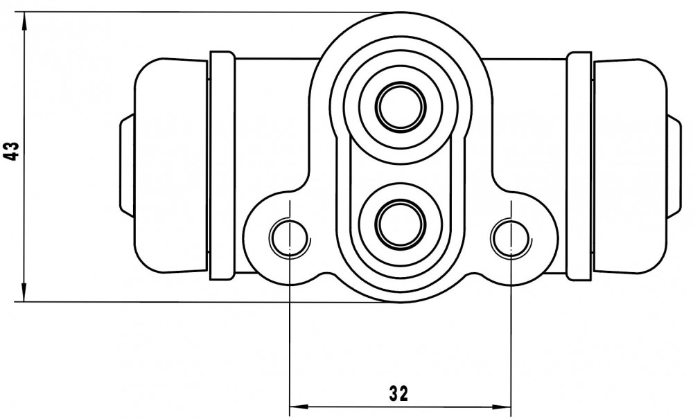 Цилиндр тормозной для автомобилей Suzuki Grand Vitara (98-) / (05-) задний правый d=22.2мм