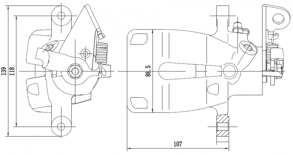 Суппорт тормозной для автомобилей Renault Scenic I (96-)/Megane I (95-) задний левый d=34мм