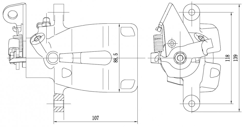 Суппорт тормозной для автомобилей Renault Scenic I (96-)/Megane I (95-) задний правый d=34мм