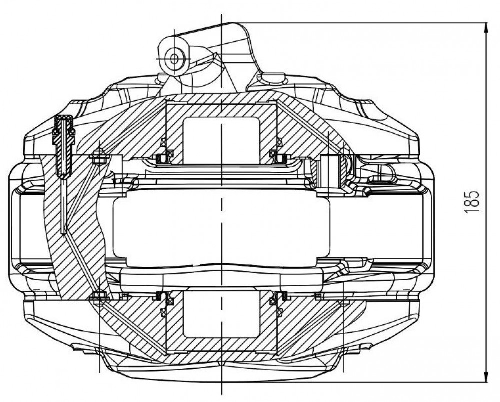 Суппорт тормозной для автомобилей Mercedes C W203 (00-) (тормозная система Brembo) передний правый d=57мм (диск 28мм)