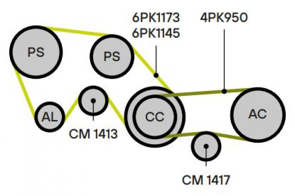 Ролик приводного ремня для автомобилей Infiniti FX (02-) 3.5i (натяжной) компрессора (CM 1417)