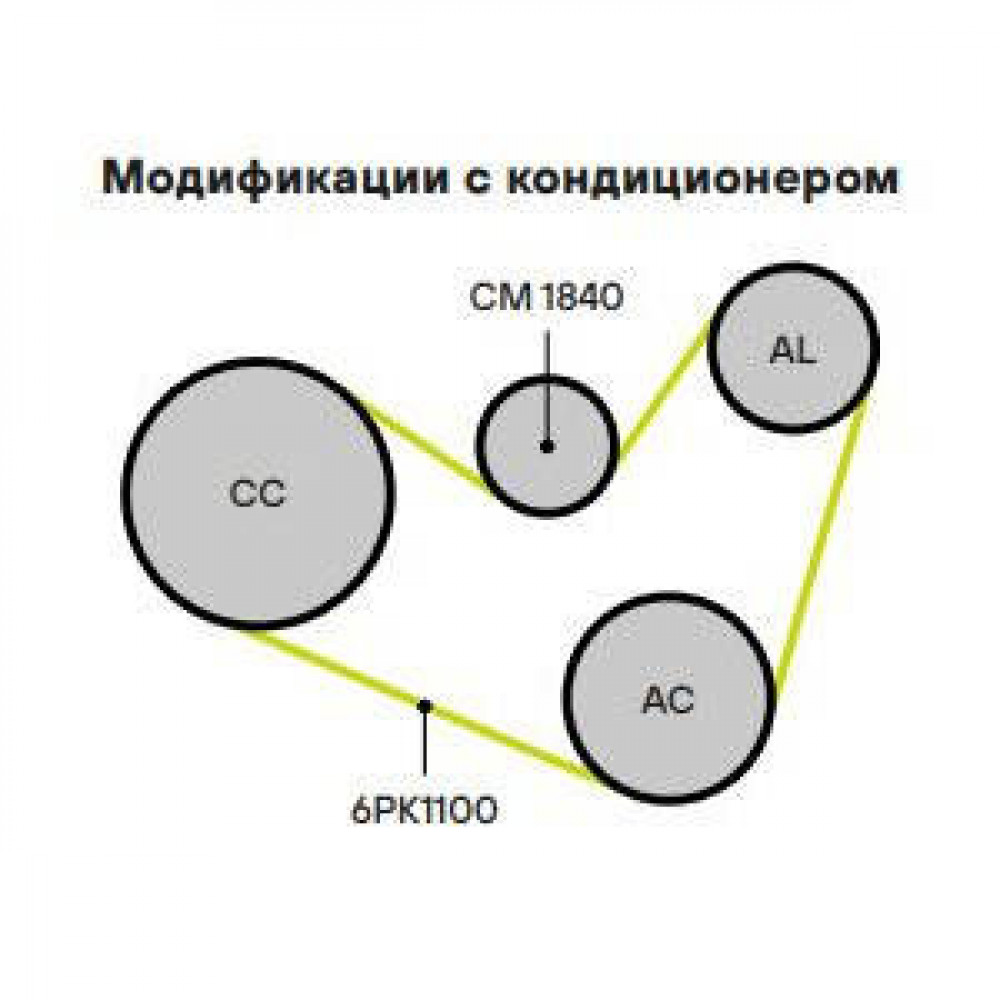 Ролик приводного ремня для автомобилей Skoda Octavia (96-)/VW Golf IV (97-) 1.4i/1.6i AC- (с натяжным механизмом) h=26