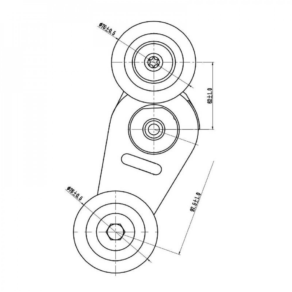 Ролик приводного ремня для автомобилей VW Pointer/Golf BR (04-) 1.6i/1.8i (с натяжным механизмом) двойной