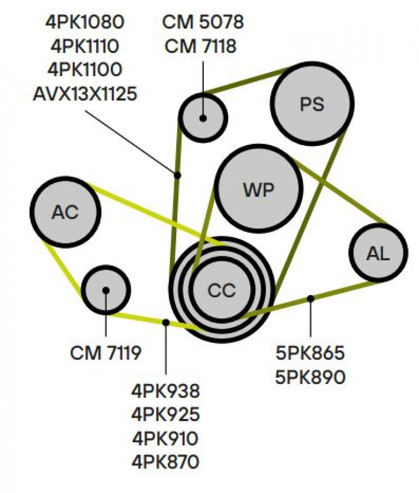 Ролик приводного ремня для автомобилей Toyota Carina E (92-)/Avensis (97-) 1.5i/1.6i/1.8i [A]/[E] (натяжной ролик кондиционера) (CM 5078)