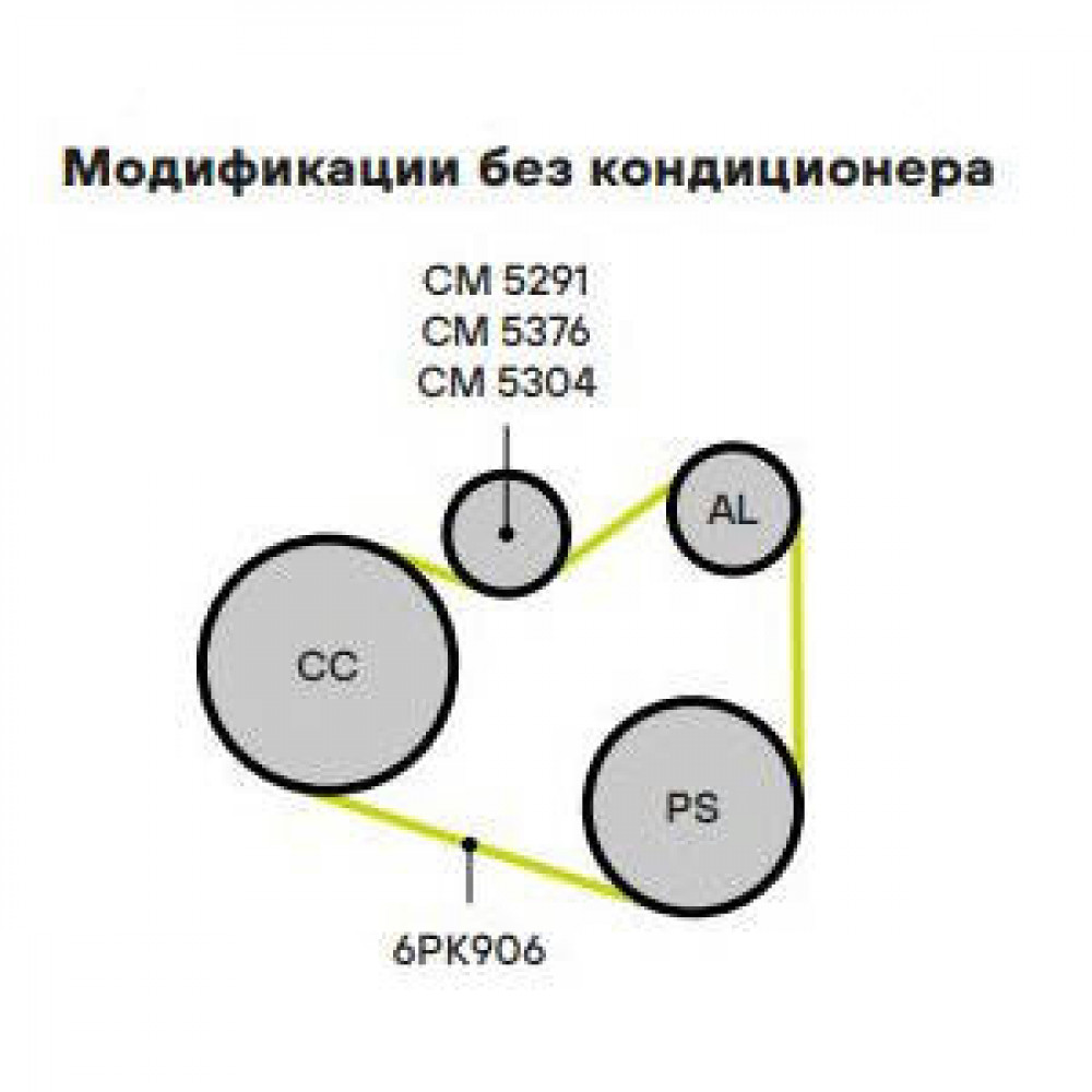 Ролик привод. ремня для автомобилей VW Golf IV (97-)/Skoda Octavia (96-) 1.9d (только ролик натяжителя) (CM 5304)