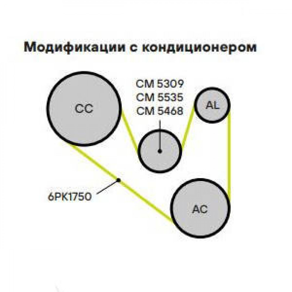 Ролик привод. ремня для автомобилей Skoda Fabia (99-) 1.0i/1.4i (натяжителя с кронштейном) (CM 5309)