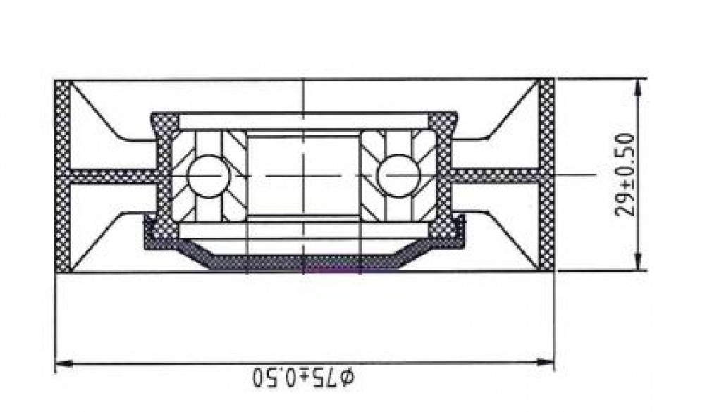 Ролик приводного ремня для автомобилей VW Crafter (06-) 2.5d (опорный) d75мм