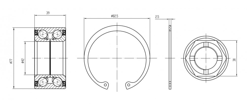 Ремкомплект ступицы задней для автомобиля Renault Duster (10-) 4WD