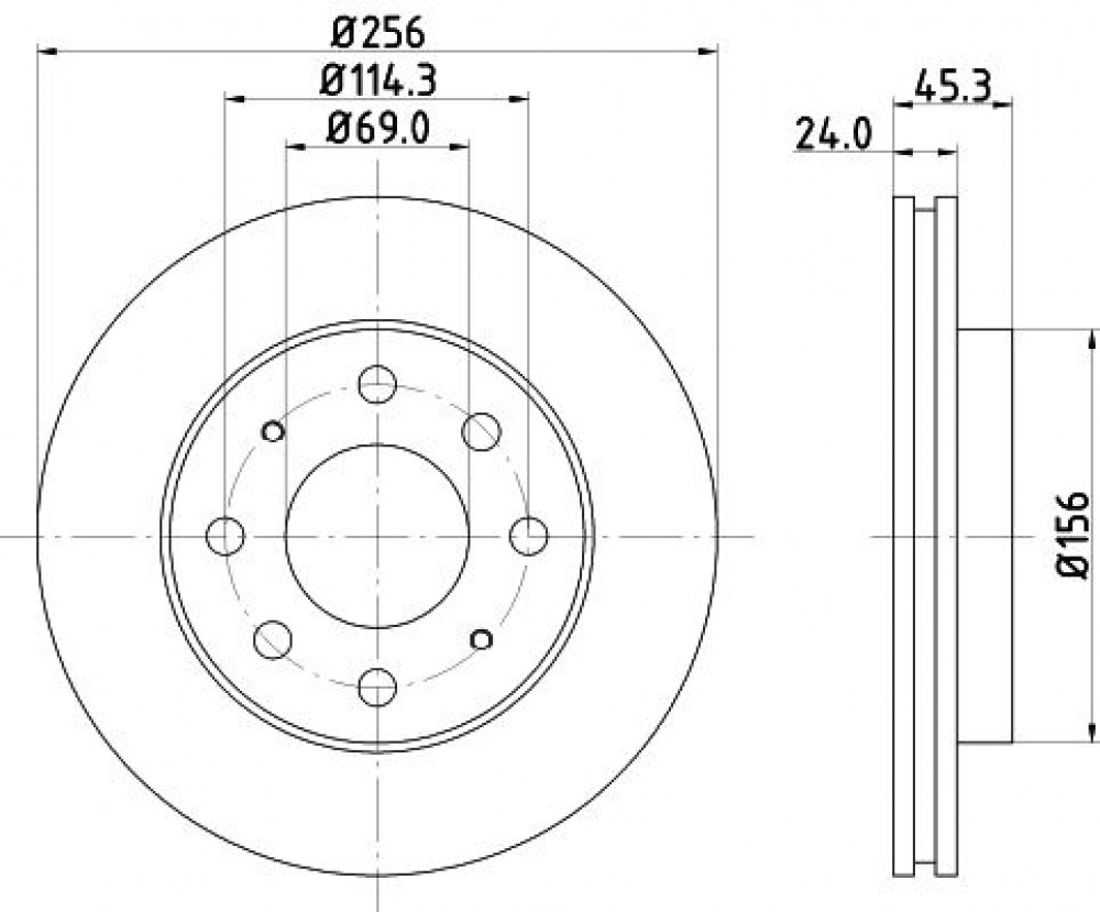 Диски тормозные для автомобилей Mitsubishi Carisma (95-) / Galant (88-) передний d=256