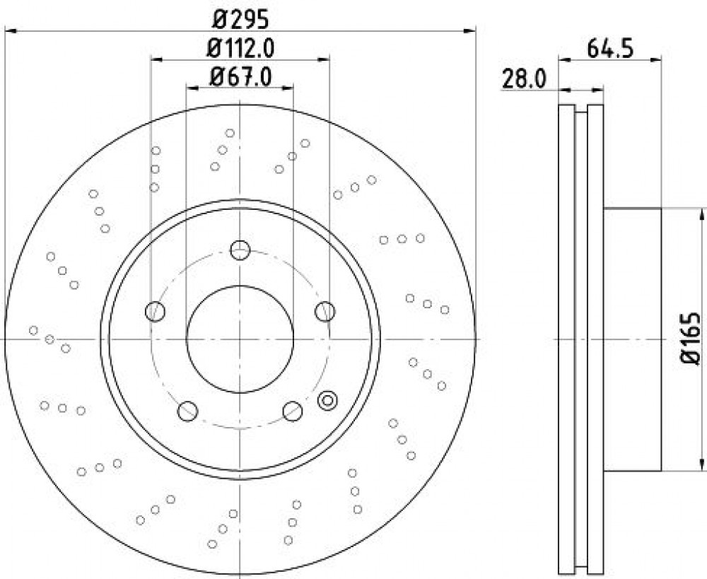 Диски тормозные для автомобилей Mercedes C (W204) (07-) передний d=295 (для автомобилей с AMG пакетом)