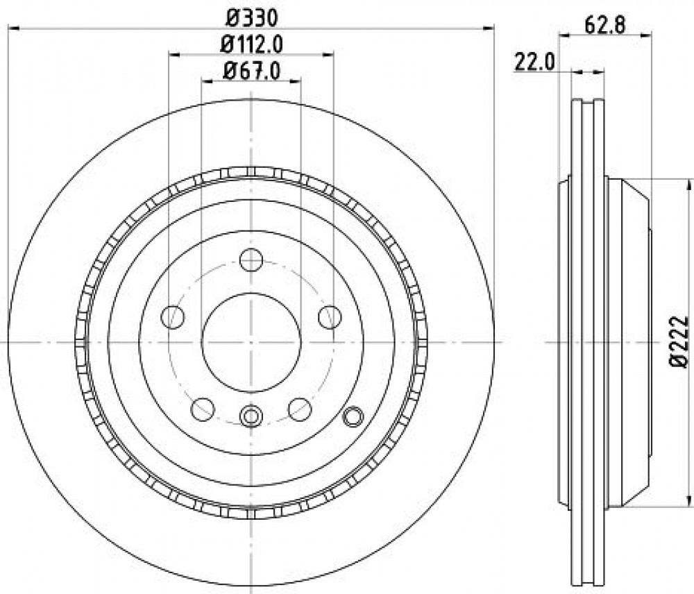 Диски тормозные для автомобилей Mercedes GL (X164) (06-) / ML (W164) (05-) / R (W251) (06-) задний d=330 окрашенный