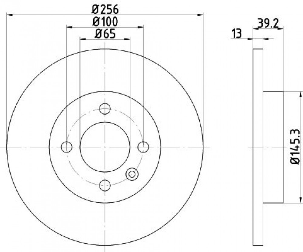 Диски тормозные для автомобилей Chery Amulet (03-) / VW Golf III (91-) передний d=256