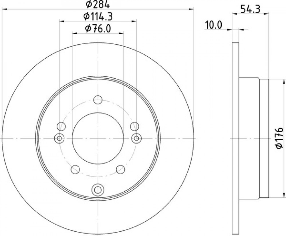 Диски тормозные для автомобилей Hyundai Sonata (05-) / Grandeur (06-) / Kia Optima (12-) задний d=284