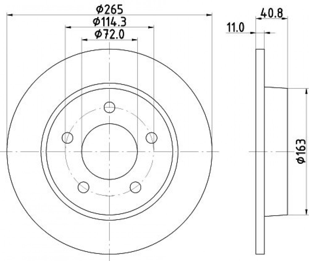 Диски тормозные для автомобилей Mazda 3 (03-) задний d=265