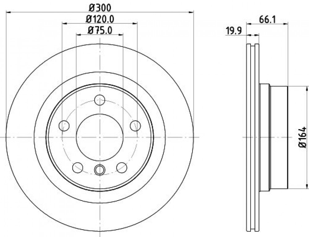 Диски тормозные для автомобилей BMW 3 (F30) (11-) / 4 (F32) (13-) / 1 (F20) (11-) задний d=300 окрашенный