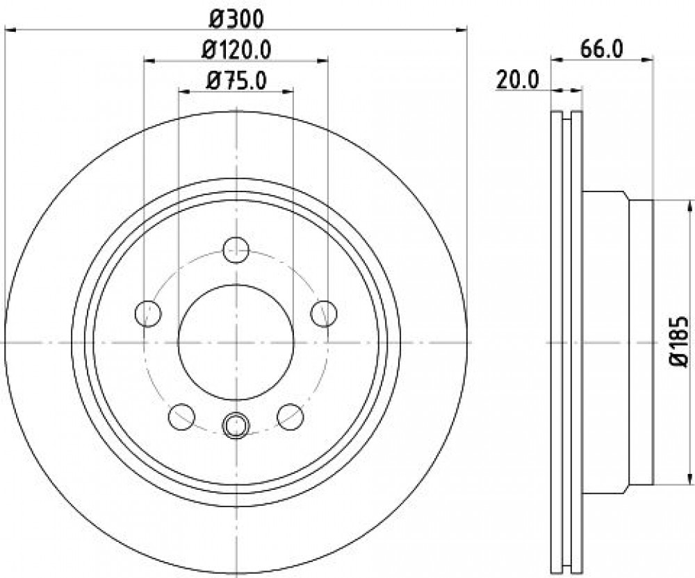 Диски тормозные для автомобилей BMW 3 (F30) (11-) / 4 (F32) (13-) задний d=300 окрашенный