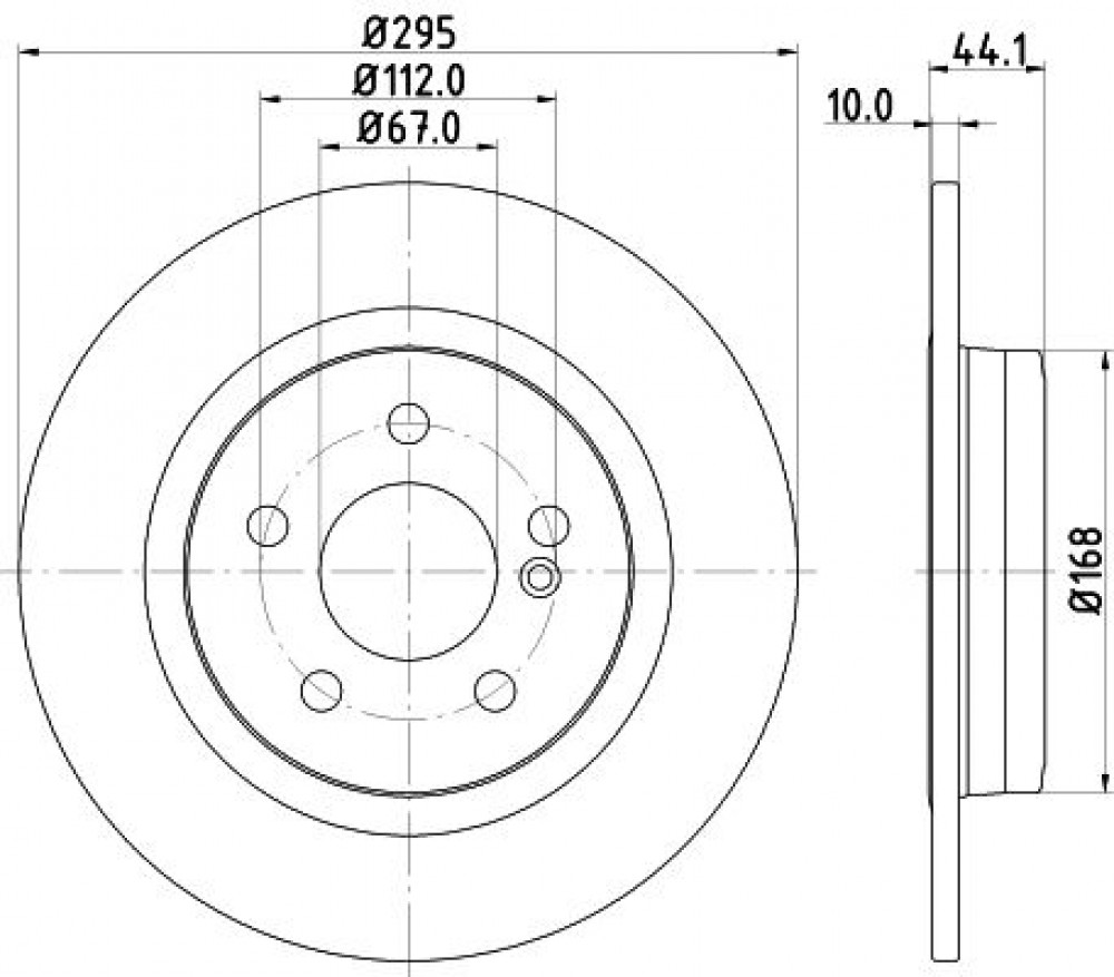 Диски тормозные для автомобилей Mercedes A (W176) (12-) / CLA (C117) (13-) задний d=295, thk=10
