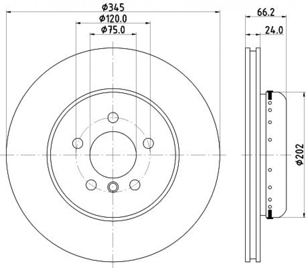 Диски тормозные для автомобилей BMW 3 (F30) (11-) / 4 (F32) (13-) задний d=345 (M-Sport)