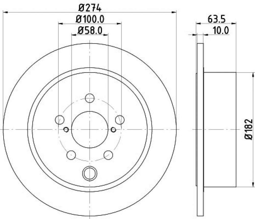 Диски тормозные для автомобилей Subaru Impreza (11-) / Forester (12-) / XV (12-) / (17-) задний d=274