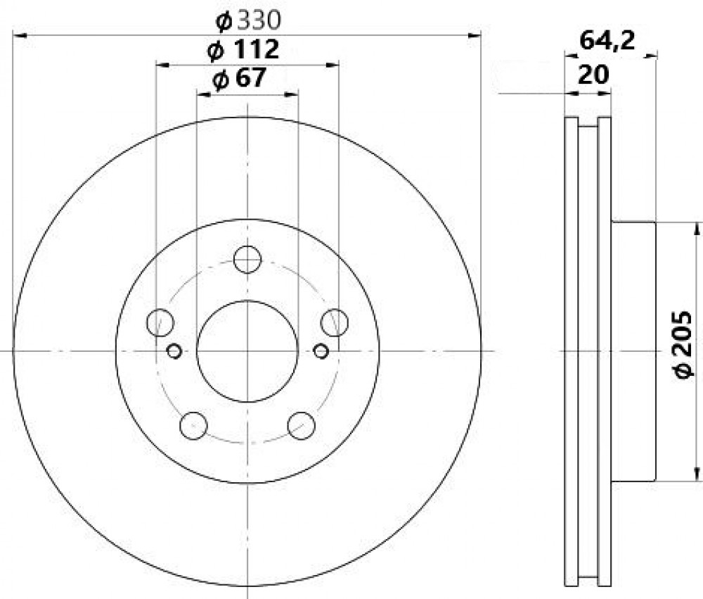 Диски тормозные для автомобилей BMW 3 (G20) (18-) / 5 (G30) (16-) правый задний d=330