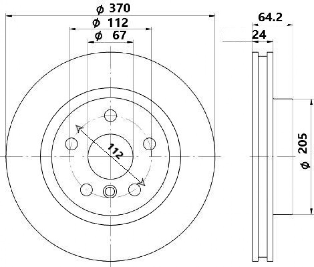 Диски тормозные для автомобилей BMW 7 (G11) (17-) / X5 (G05) (18-) задний d=370 (M-sport) окрашенный